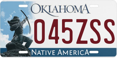 OK license plate 045ZSS