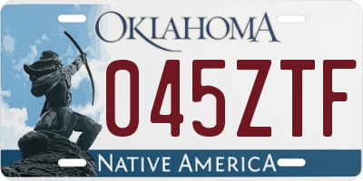 OK license plate 045ZTF