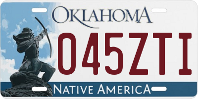 OK license plate 045ZTI
