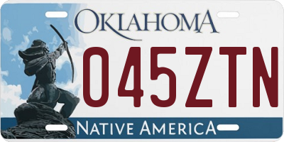 OK license plate 045ZTN