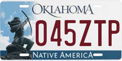 OK license plate 045ZTP