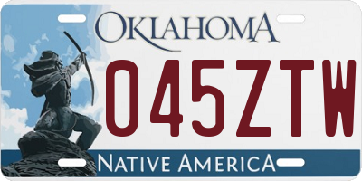 OK license plate 045ZTW