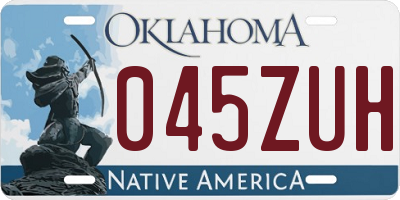 OK license plate 045ZUH