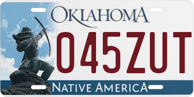 OK license plate 045ZUT