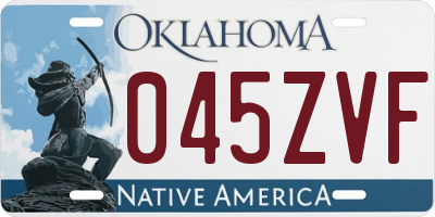 OK license plate 045ZVF