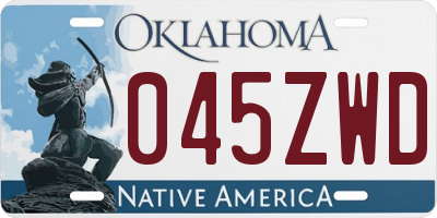 OK license plate 045ZWD