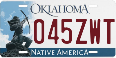 OK license plate 045ZWT