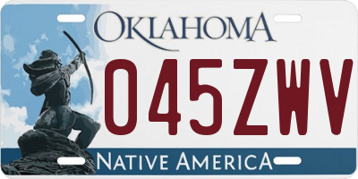 OK license plate 045ZWV