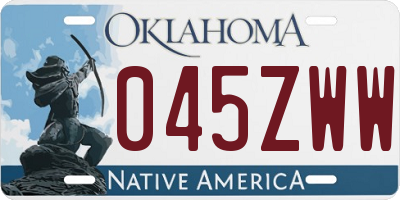 OK license plate 045ZWW