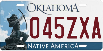 OK license plate 045ZXA