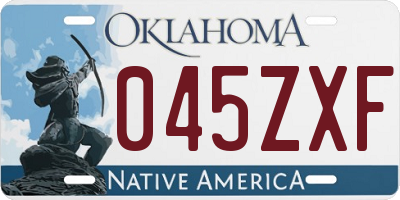 OK license plate 045ZXF