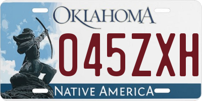 OK license plate 045ZXH