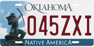 OK license plate 045ZXI