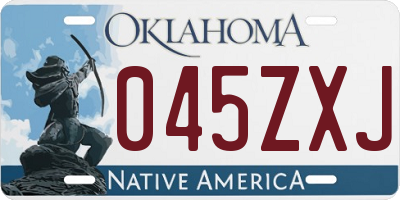 OK license plate 045ZXJ