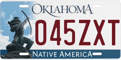 OK license plate 045ZXT