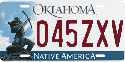 OK license plate 045ZXV