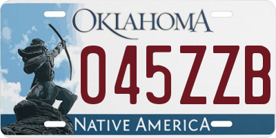 OK license plate 045ZZB