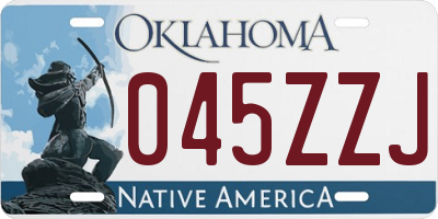 OK license plate 045ZZJ