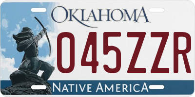 OK license plate 045ZZR