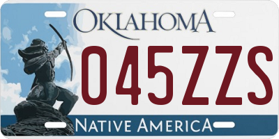 OK license plate 045ZZS