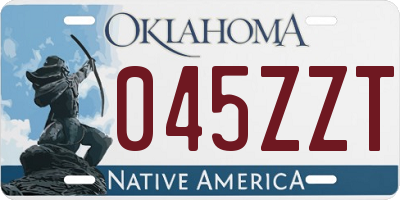 OK license plate 045ZZT