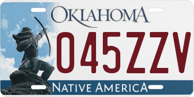 OK license plate 045ZZV