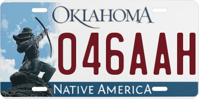 OK license plate 046AAH