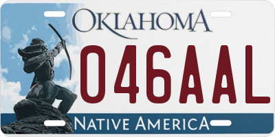 OK license plate 046AAL