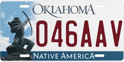 OK license plate 046AAV