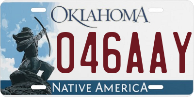 OK license plate 046AAY