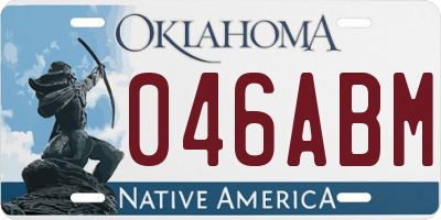 OK license plate 046ABM