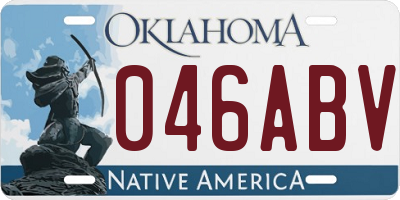 OK license plate 046ABV