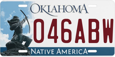 OK license plate 046ABW