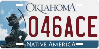 OK license plate 046ACE