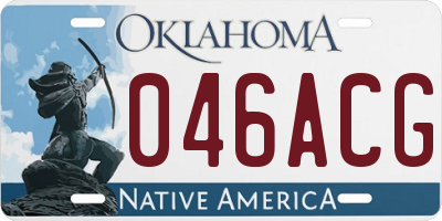 OK license plate 046ACG