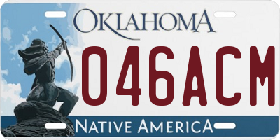 OK license plate 046ACM