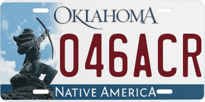 OK license plate 046ACR