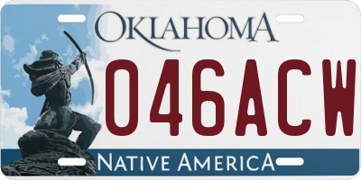 OK license plate 046ACW