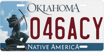 OK license plate 046ACY