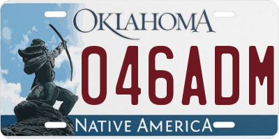 OK license plate 046ADM