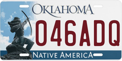 OK license plate 046ADQ