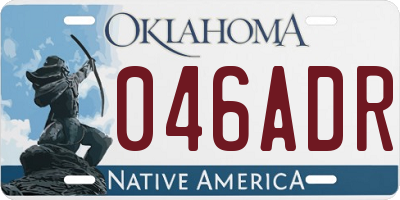 OK license plate 046ADR