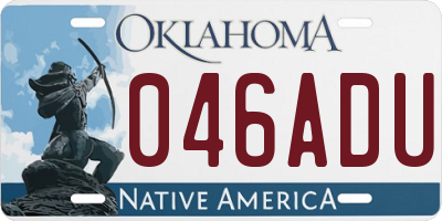 OK license plate 046ADU