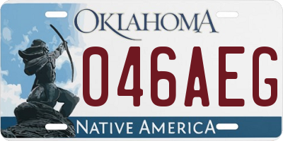 OK license plate 046AEG
