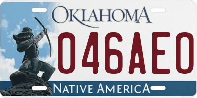 OK license plate 046AEO