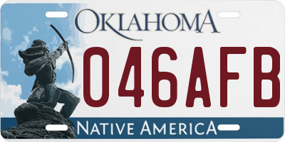 OK license plate 046AFB