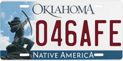 OK license plate 046AFE
