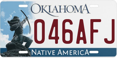 OK license plate 046AFJ