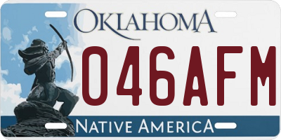 OK license plate 046AFM