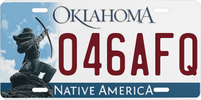 OK license plate 046AFQ
